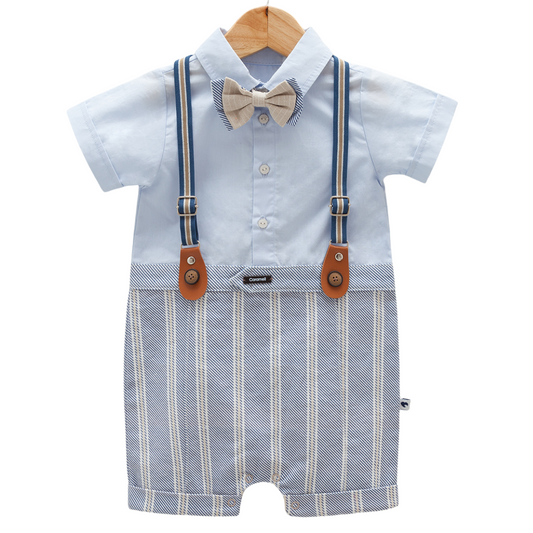 8044 Newborn & Baby Short-Sleeve and Legless Romper – 100% Cotton | 6–18 Months | Festive Outfit for Holidays & Photoshoots