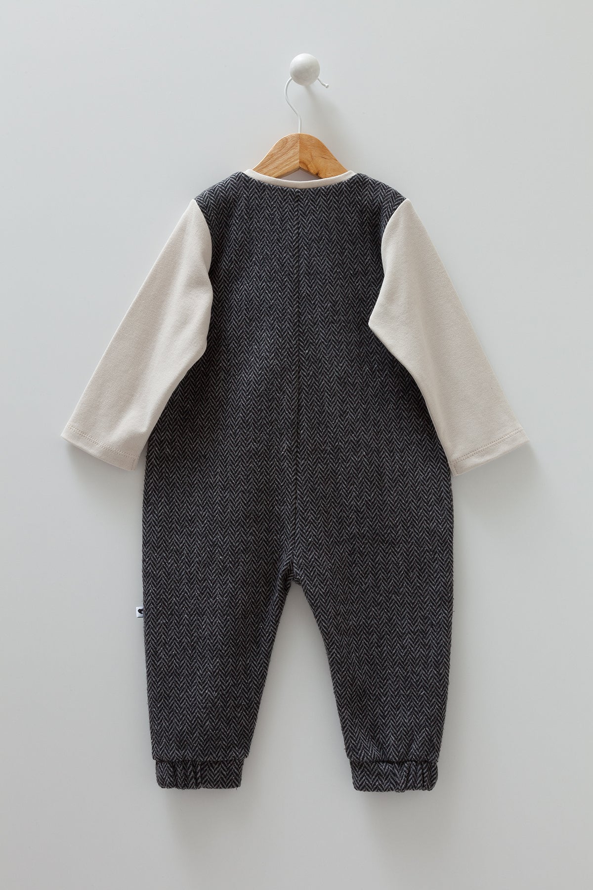 8491 Caramell Baby Boy Jumpsuit – Gray | 0–12 Months | 100% Cotton | Made in Turkey