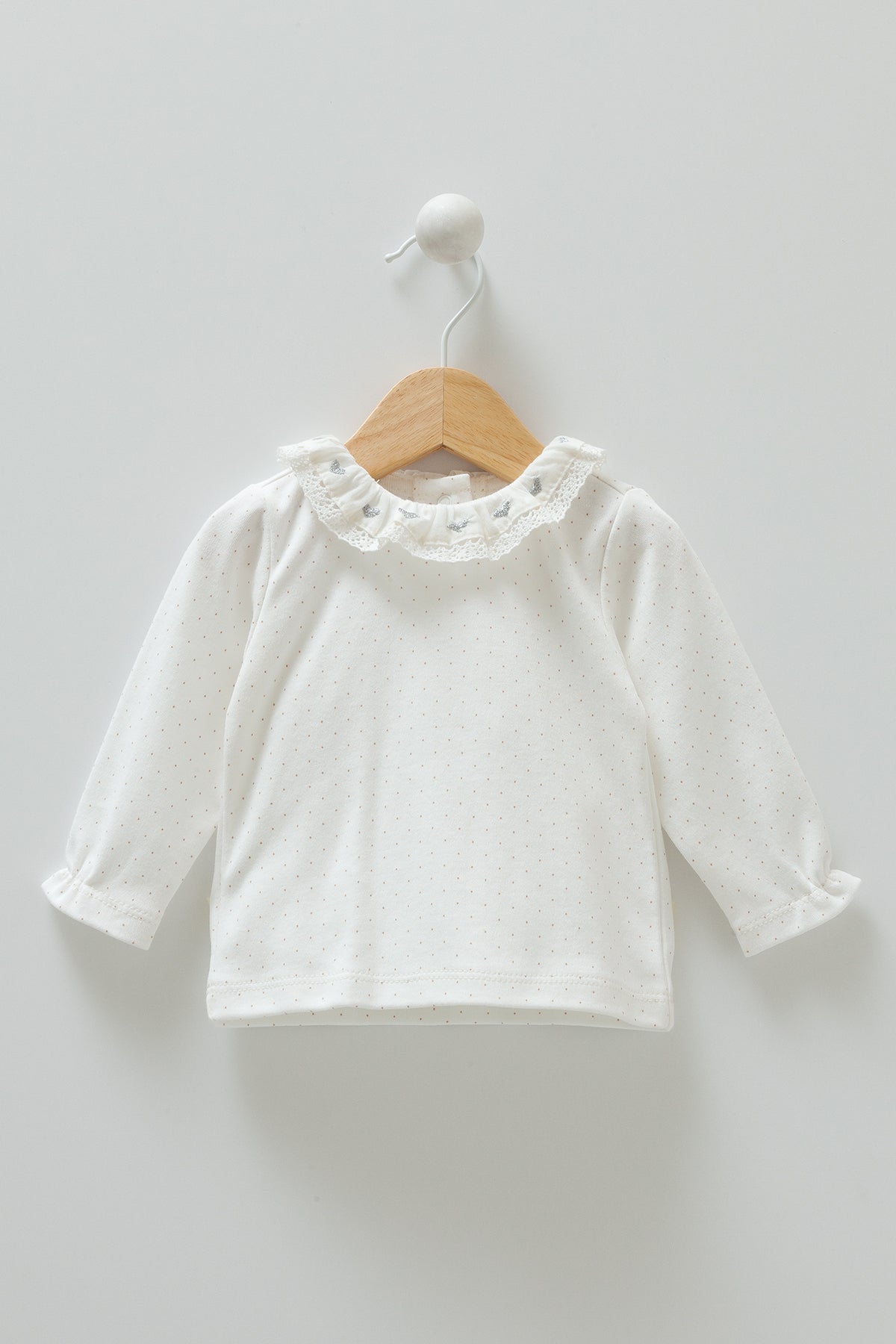 8548 Caramell Baby Girl 2-Piece Cotton Dress Set with Long-Sleeve Shirt – 0–12 Months | Made in Turkey | For Everyday Wear & Special Occasions