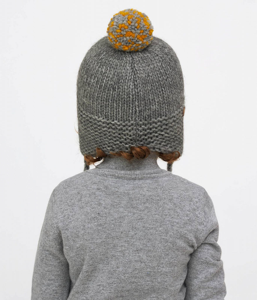 11002 Boys’ Knitted Winter Hat with Rocket Appliqué | Pom-Pom | Sizes 50–52 cm | 18–36 Months | Baby Alpaca, Wool | 100% Cotton Lining