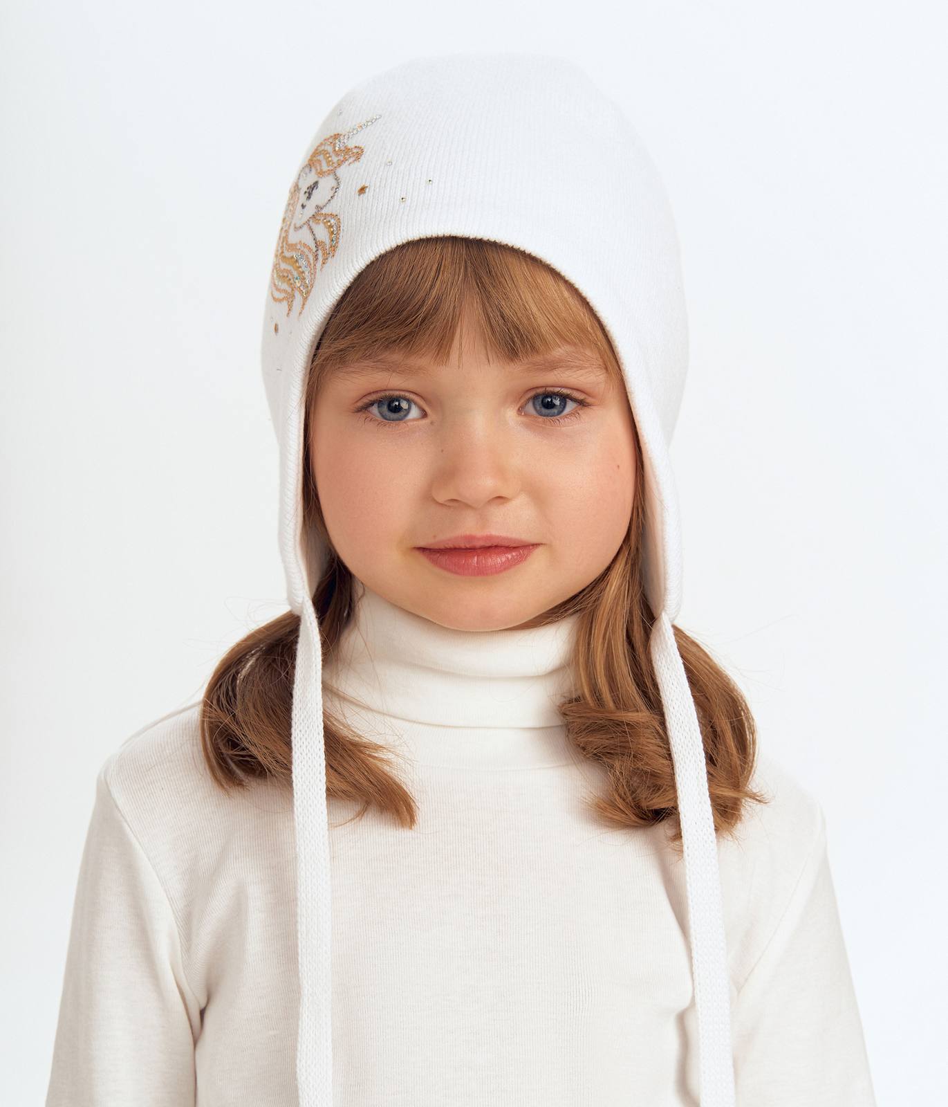 11718 Girls' Cotton Beanie with Unicorn & Crystal Stars ✨ 100% Cotton | Size 50–52 | Ages 18–36 Months | Spring & Autumn