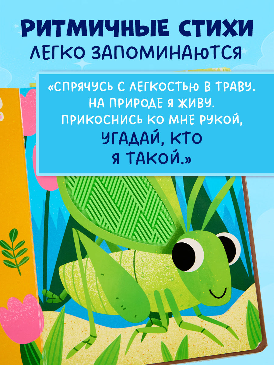 520589 Russian Touch-and-Feel Book “Who Am I? In the Garden | Ages 0+” | Julia Vesova | Clever Publishing