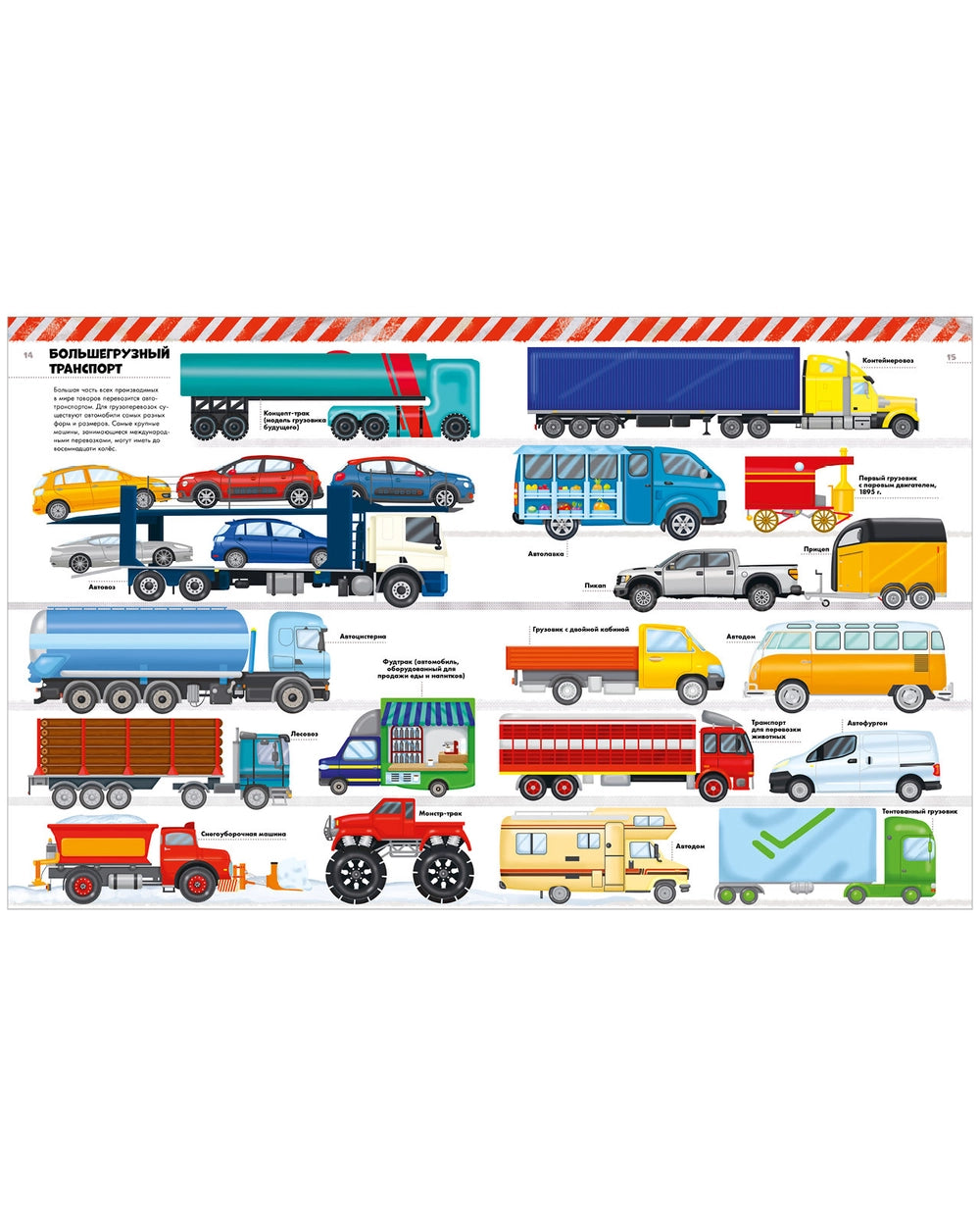520930 Russian Children's Book “Big Encyclopedia: Trains, Cars & Trucks” | Over 180 Illustrations | Ilaria Barsotti | Ages 5+ | Educational Transport Book