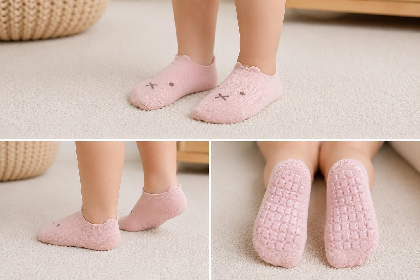 457 Unisex Short Thin Summer Cotton Grip Socks for Babies & Toddlers – Breathable Non-Slip Low Cut Socks | Sizes 12–24M, 2–4Y