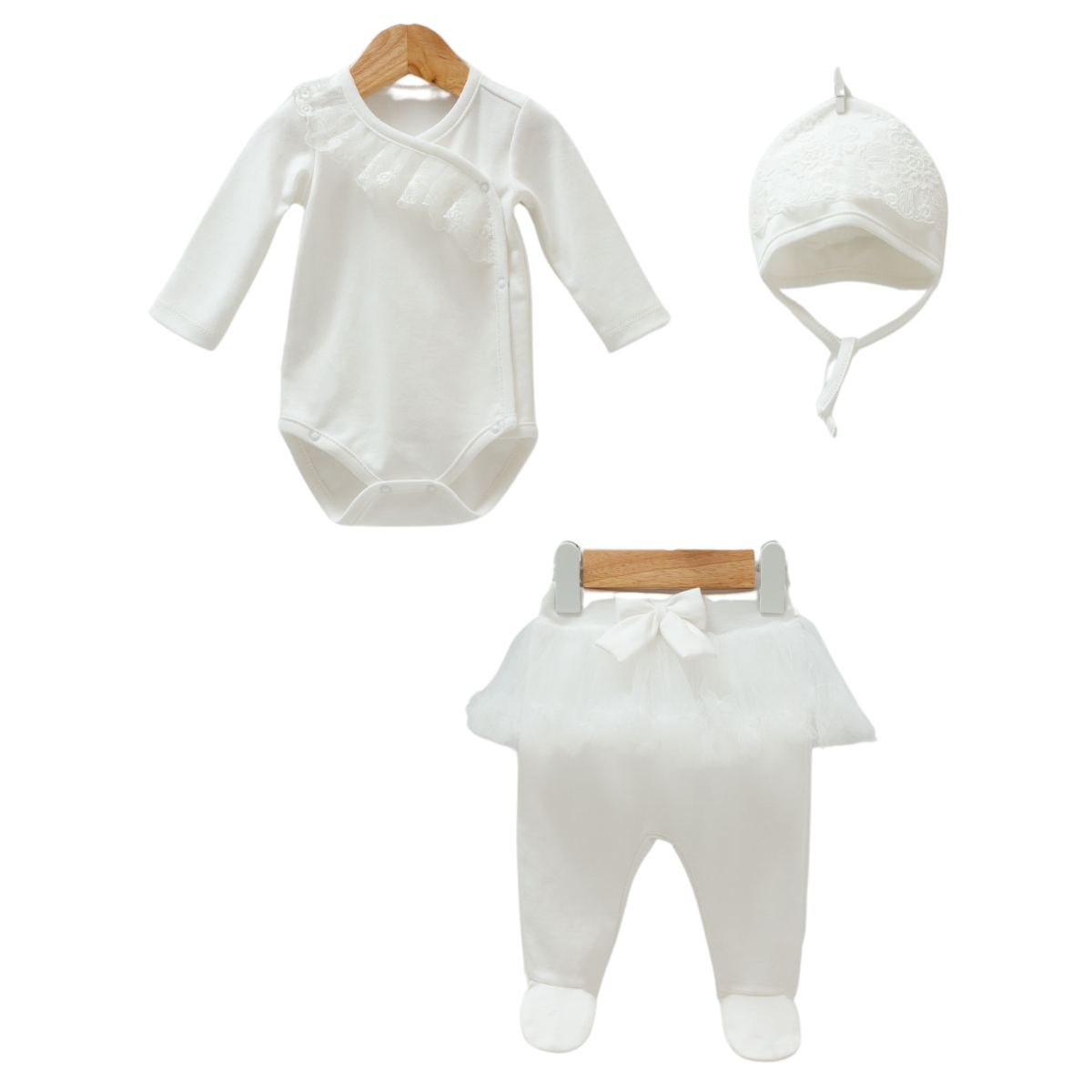 Newborn Lace Clothing Set white cotton