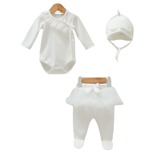 Newborn Lace Clothing Set white cotton