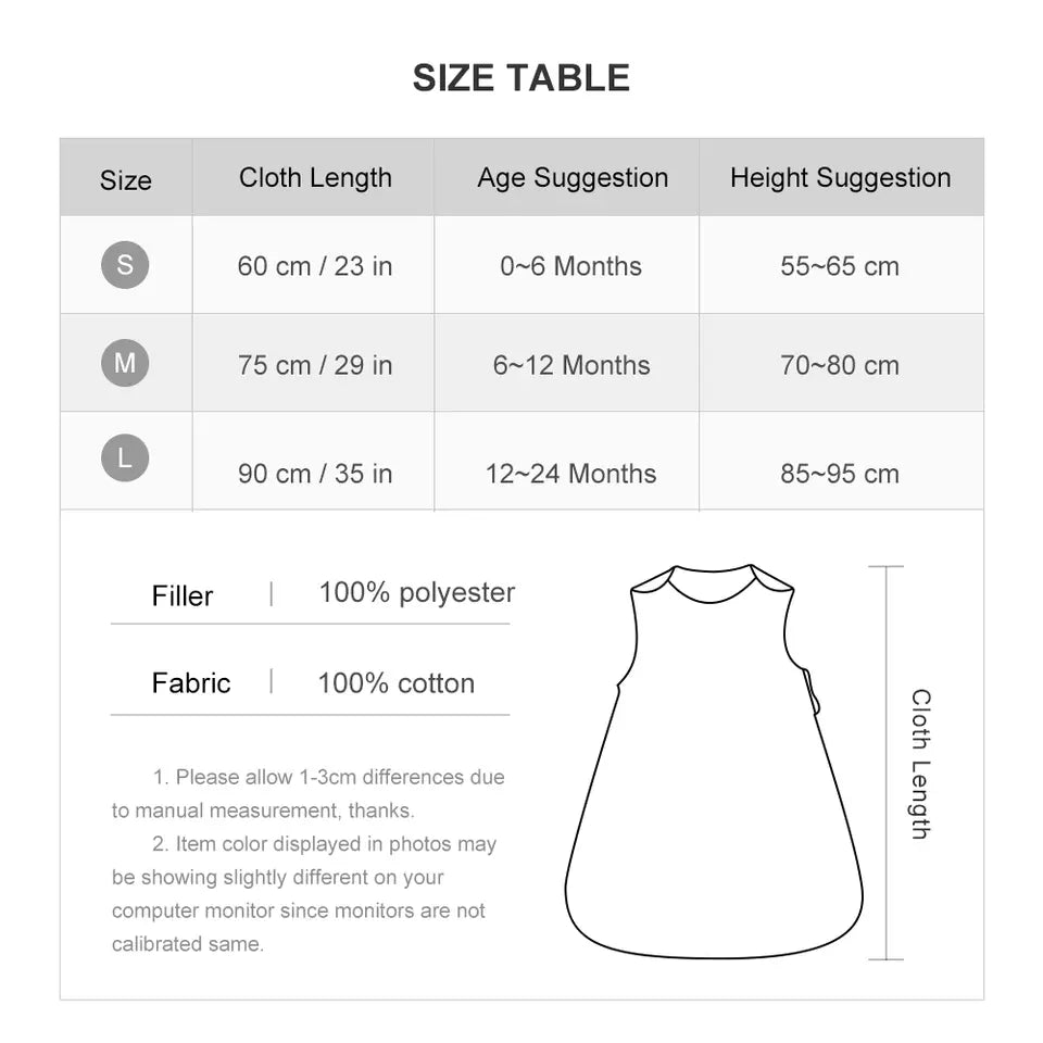 Baby Sleeping Bag Sleeveless Spring Baby Sleepsacks 3-24Months Kids Sleepwear Cute Animal Print Anti-Kick Blanket 2.5Tog