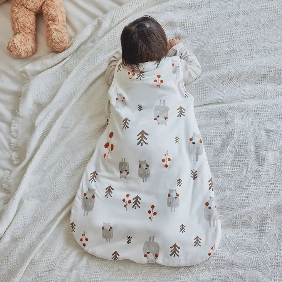 Baby Sleeping Bag Sleeveless Spring Baby Sleepsacks 3-24Months Kids Sleepwear Cute Animal Print Anti-Kick Blanket 2.5Tog