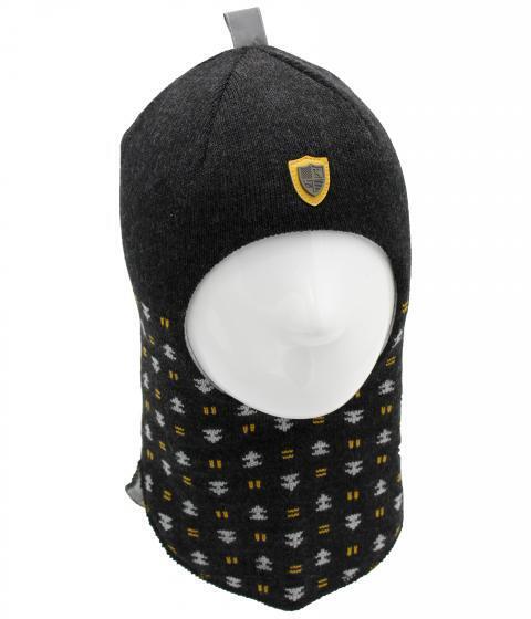 80575 Boys’ Knitted Winter Balaclava with Shield Patch & Pattern – Wool Blend | Ages 18–30 Months | Sizes 50–52