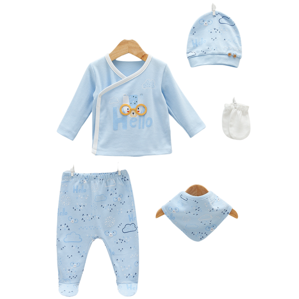 blue newborn set cotton