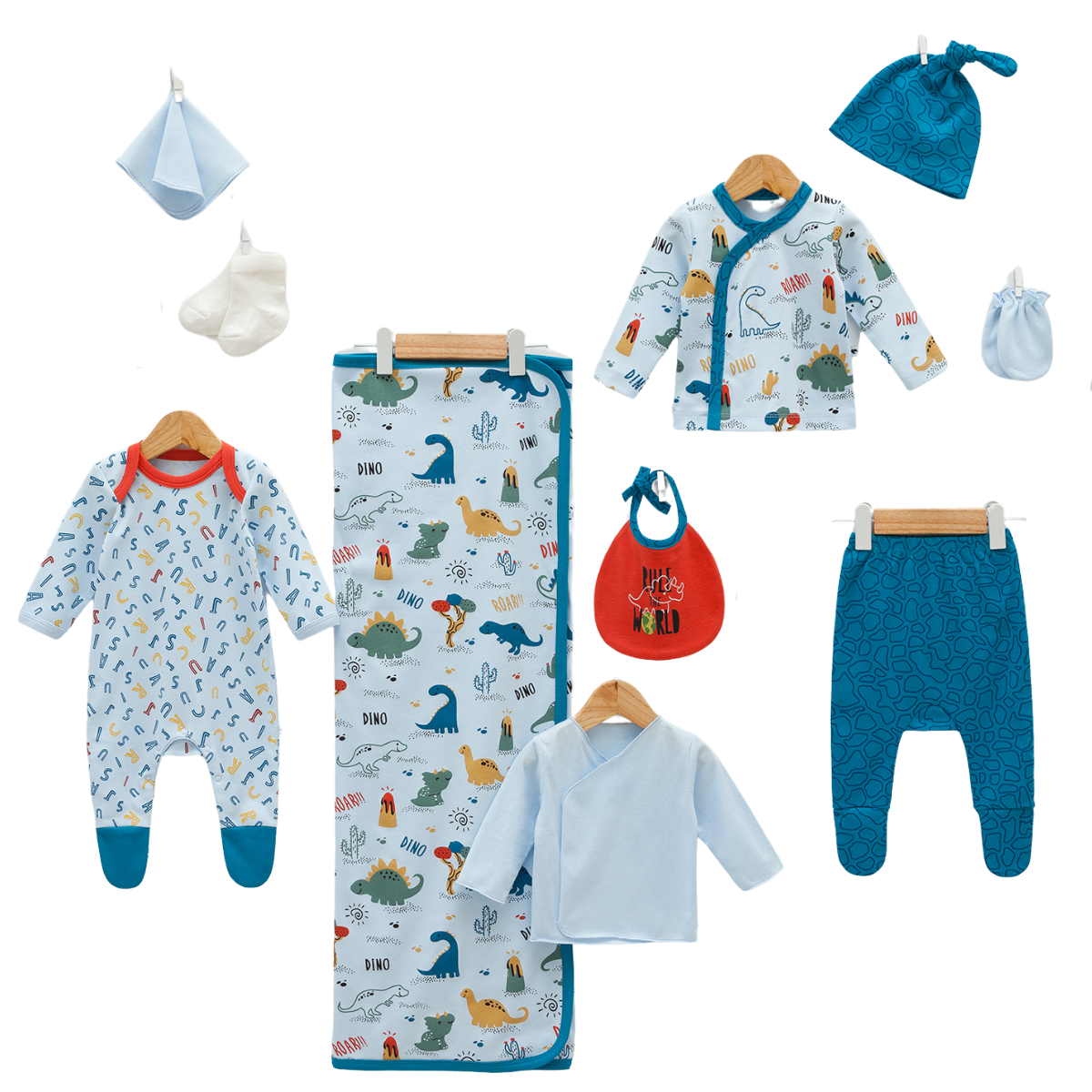 blue cotton newborn set
