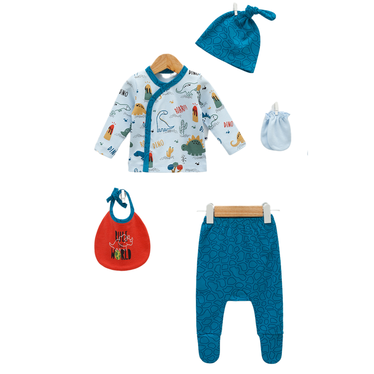 blue newborn set 10 items cotton