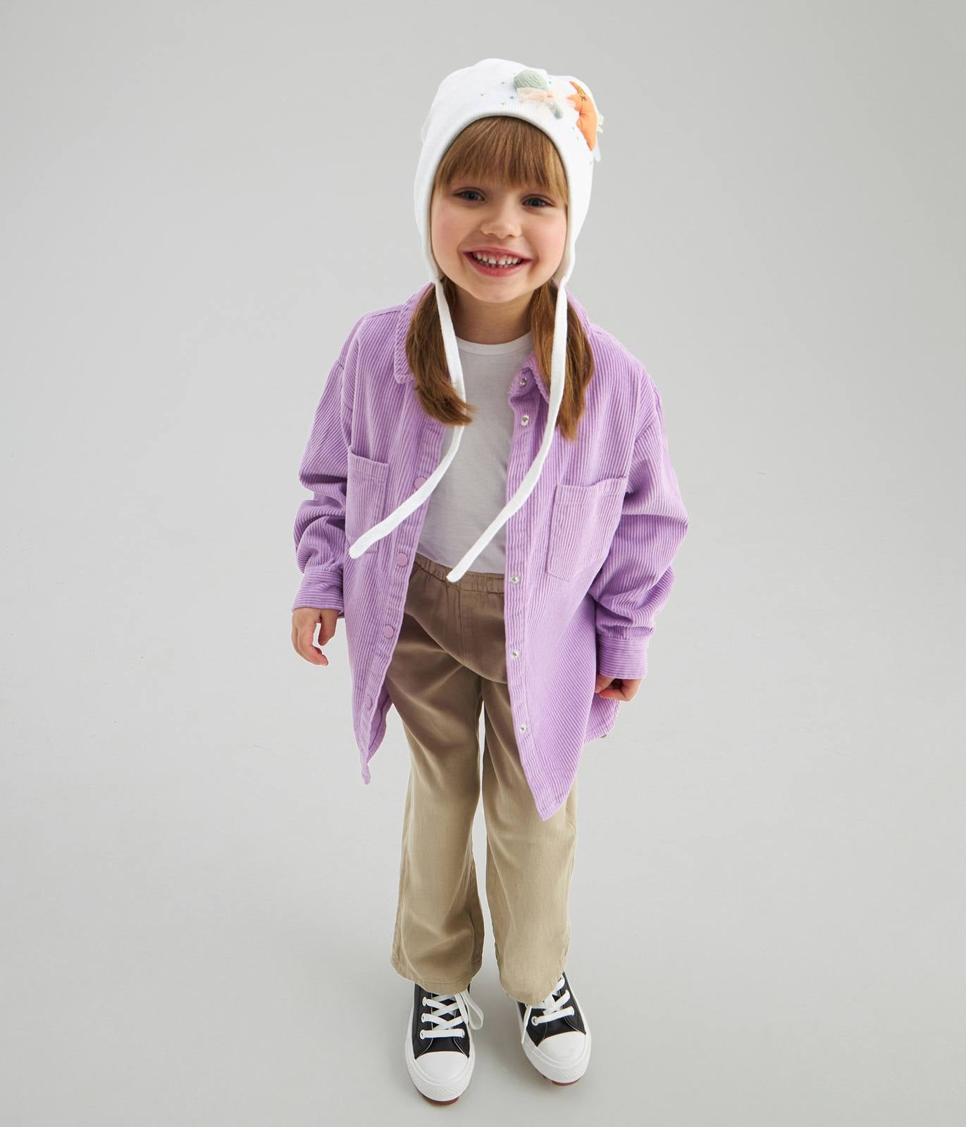 11715 Girls' Cotton Beanie with 3D Unicorn & Lollipop Appliqué 🎀 100% Cotton | Size 50–52 | Ages 18–36 Months | Spring & Autumn