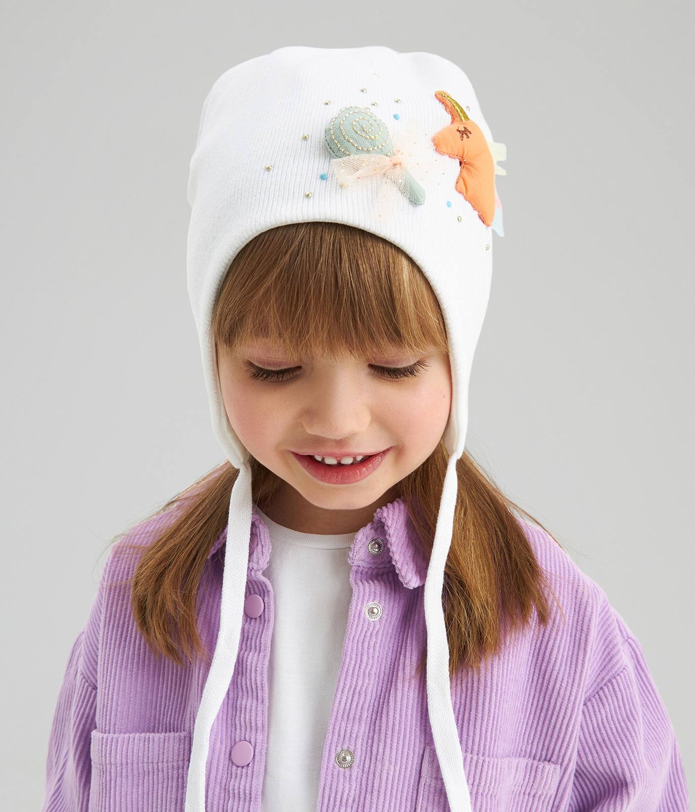 11715 Girls' Cotton Beanie with 3D Unicorn & Lollipop Appliqué 🎀 100% Cotton | Size 50–52 | Ages 18–36 Months | Spring & Autumn