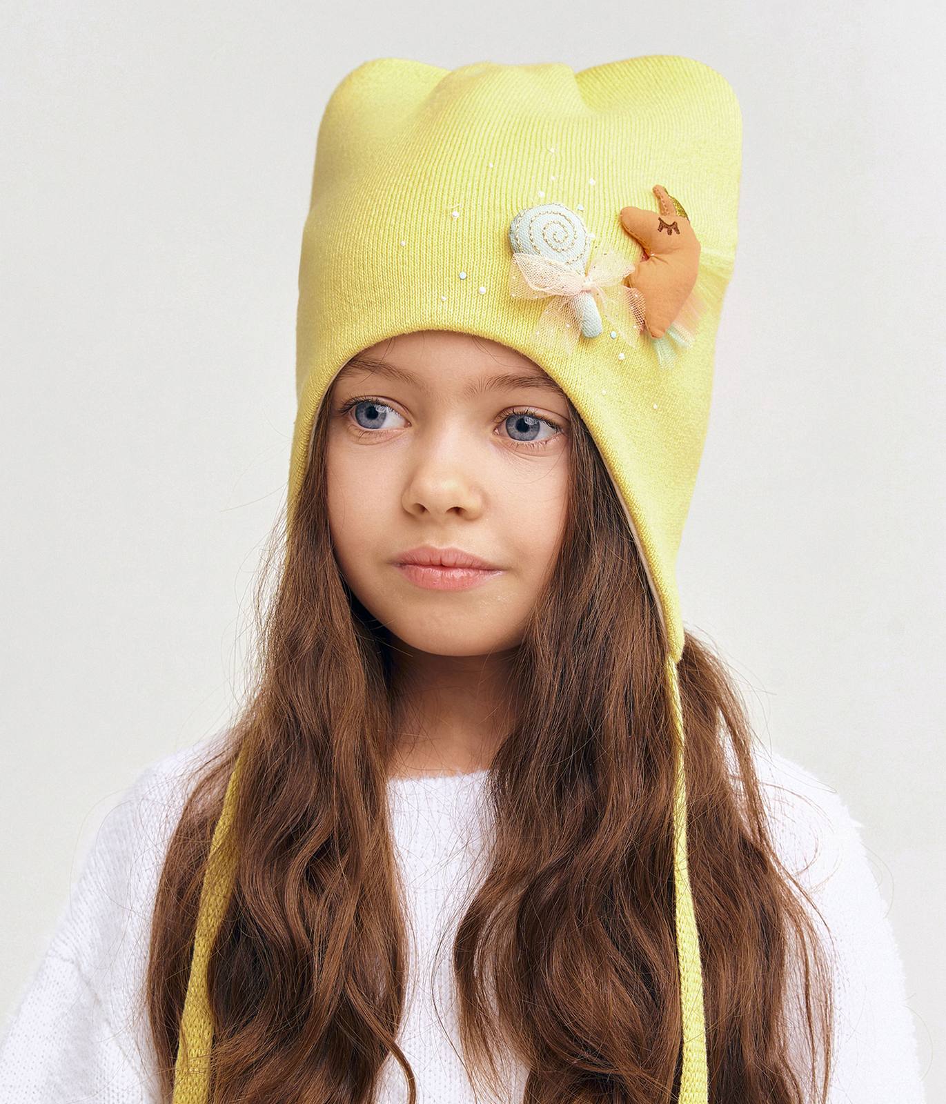 11715 Girls' Cotton Beanie with 3D Unicorn & Lollipop Appliqué 🎀 100% Cotton | Size 50–52 | Ages 18–36 Months | Spring & Autumn