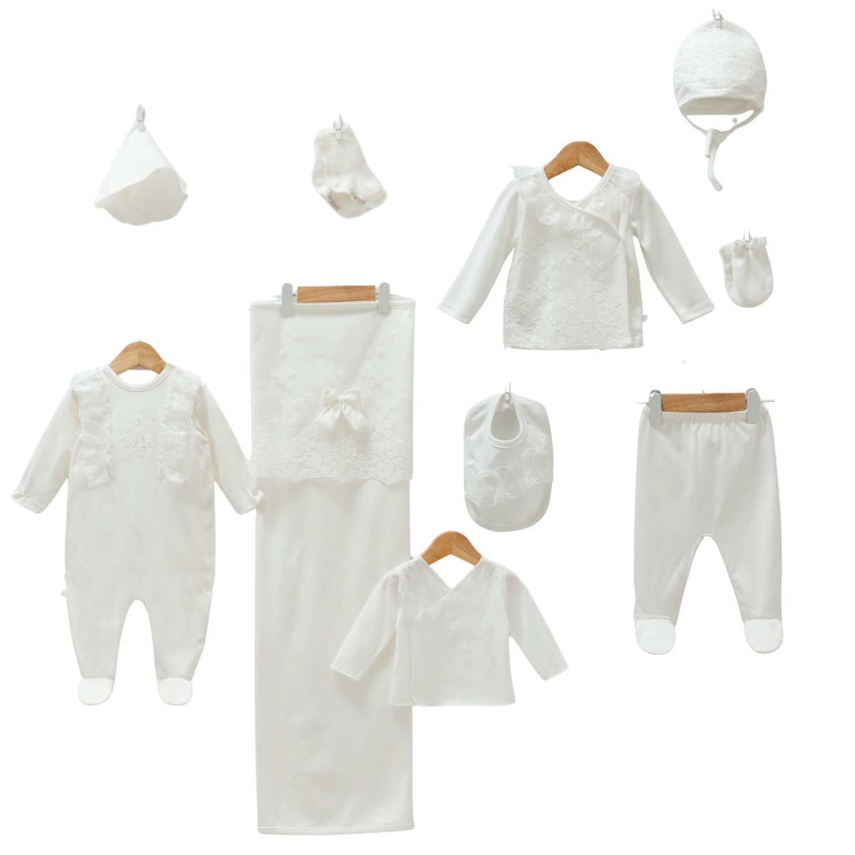 cotton newborn clothing set white