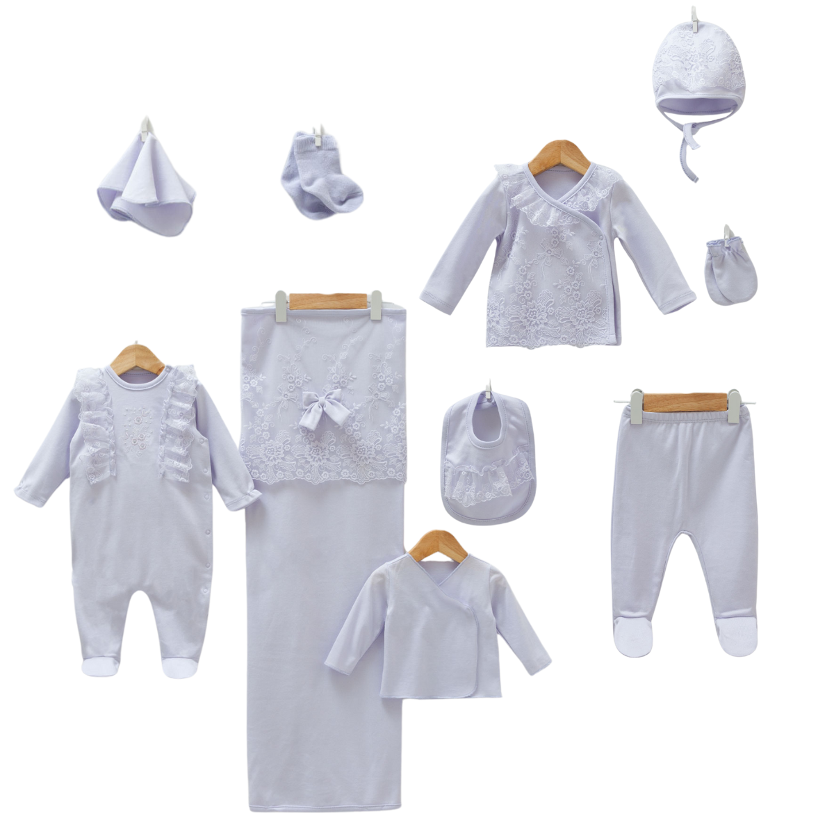 cotton newborn clothing set purple