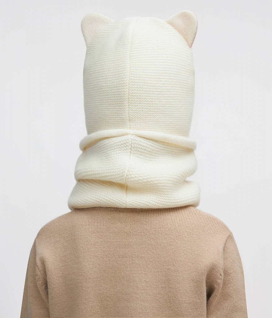 11461 Girls’ Winter Hat & Snood Set with Cute Ears and Paw Details – Cashmere & Wool Blend | Ages 3–5 Years (52–54 cm) | 100% Cotton Lining