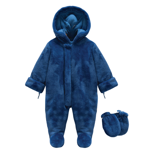 9242 Unisex Plush Demi-Season Baby Jumpsuit with Cotton Lining – Navy Blue | 0–9 Months | Fall/Spring (Euro Winter)