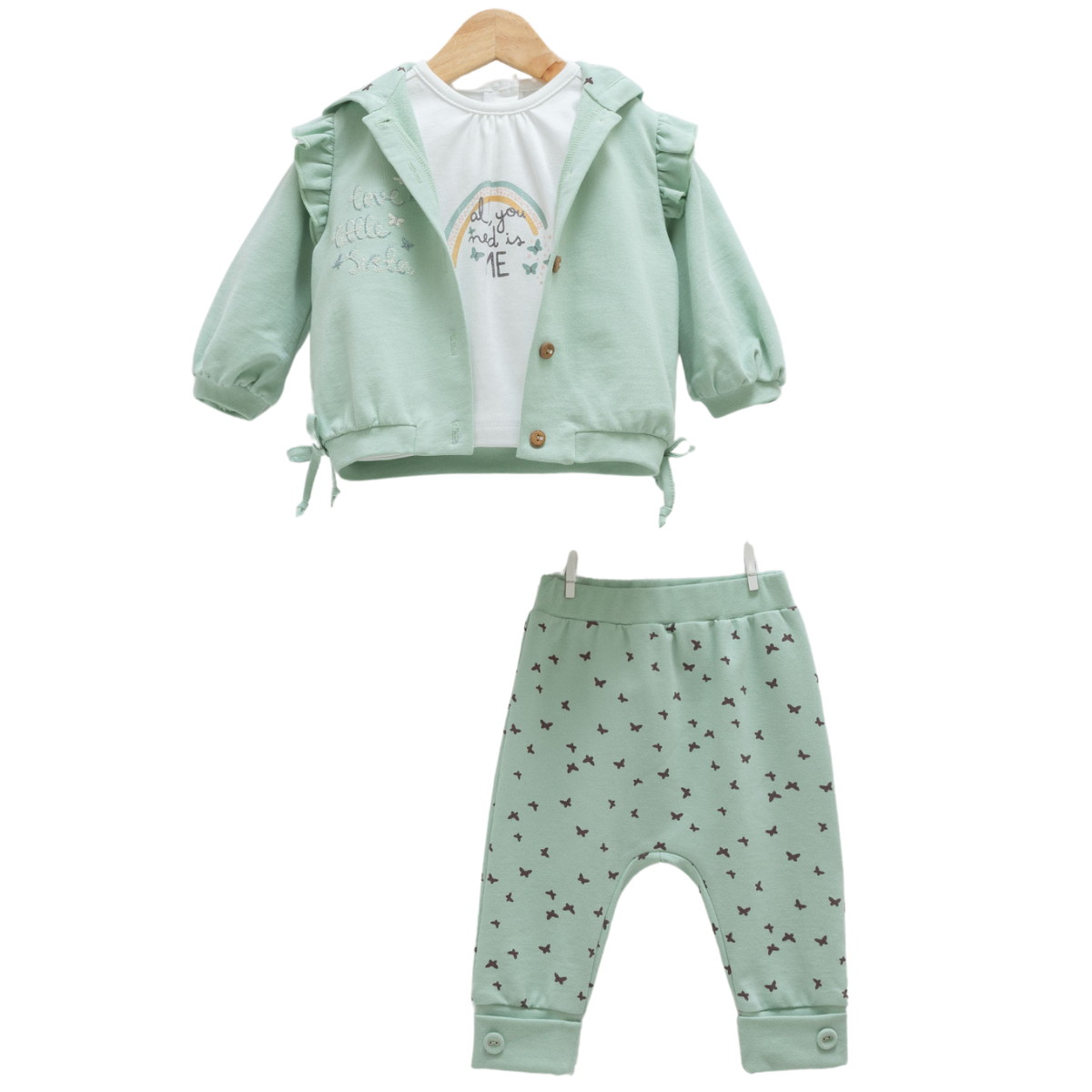 100% cotton hooded tracksuit for girls