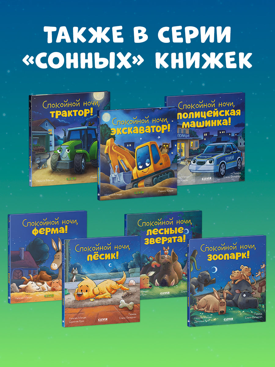 119639 Russian Kids Book “Good Night, Zoo! | Ages 3–5” | Natalia Mendes, Dominic Rupp | Clever Publishing