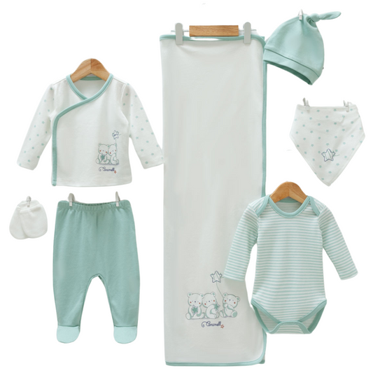 newborn cotton set mint green