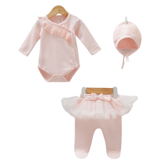 newborn set for girls pink cotton