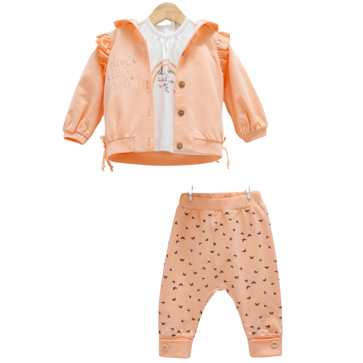 100% cotton hooded tracksuit for girls