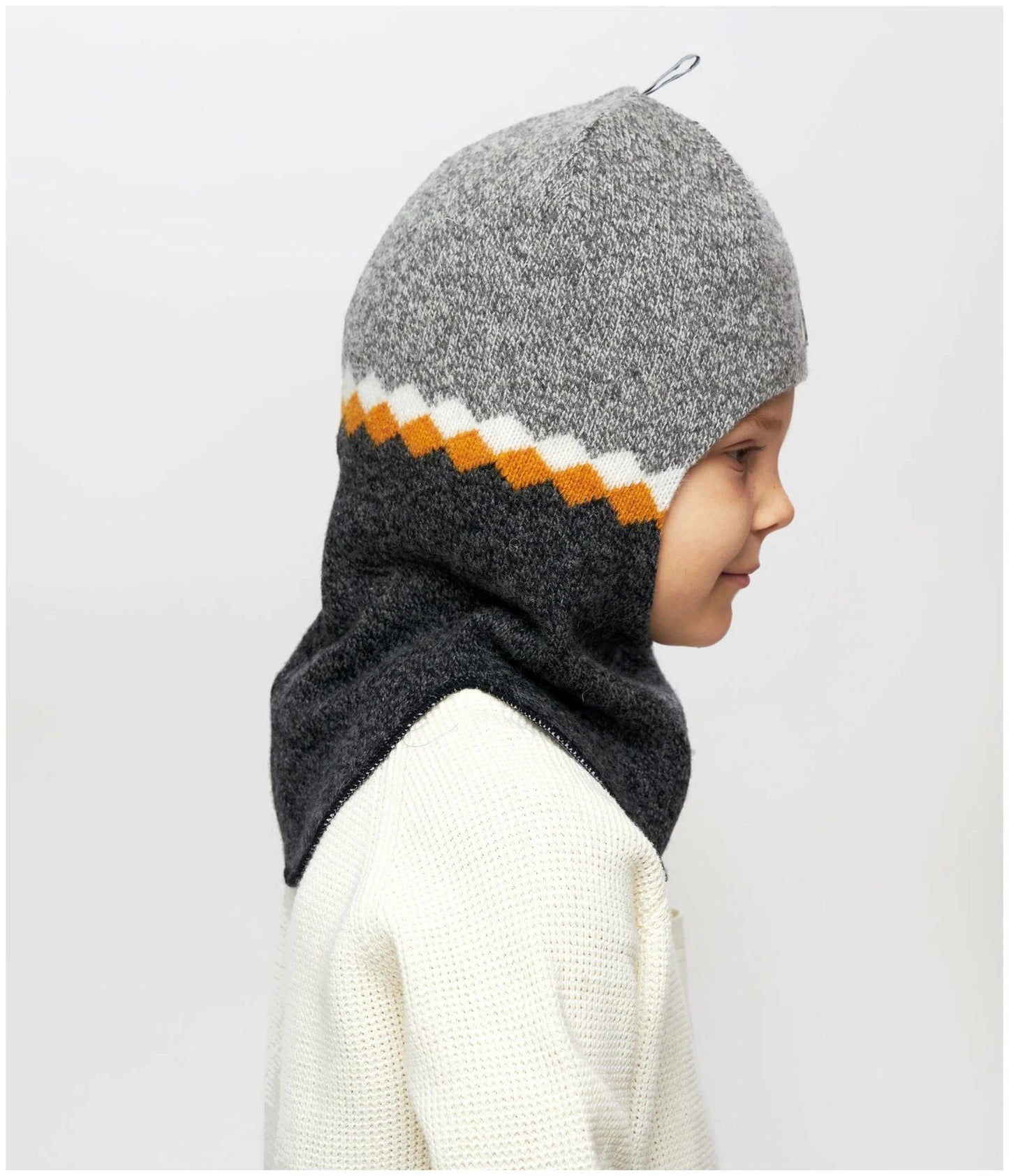10117 Boys’ Knitted Winter Balaclava – Soft Wool Blend with Geometric Stripe Design| Ages 18-30 Months, 5-6, 7-8 Years | Sizes 50–52, 54-55, 55-56  | Up to –10°C