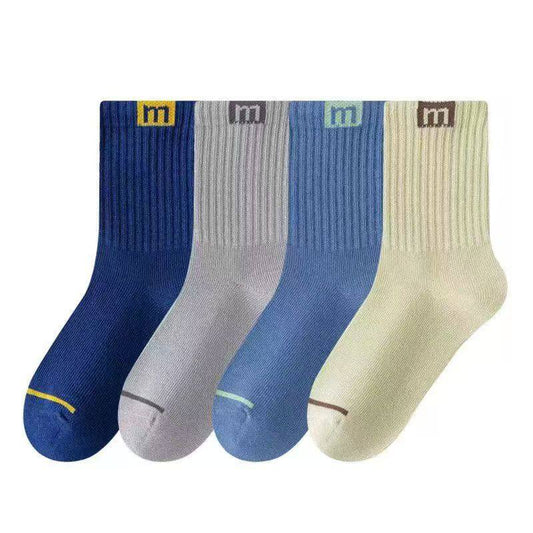 2549 Boys’ Cotton Socks | 4 Pairs Set | Soft & Breathable | All-Season | Ages 2–15 Years