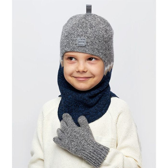 10117 Boys’ Knitted Winter Balaclava – Soft Wool Blend with Geometric Stripe Design| Ages 18-30 Months, 5-6, 7-8 Years | Sizes 50–52, 54-55, 55-56  | Up to –10°C