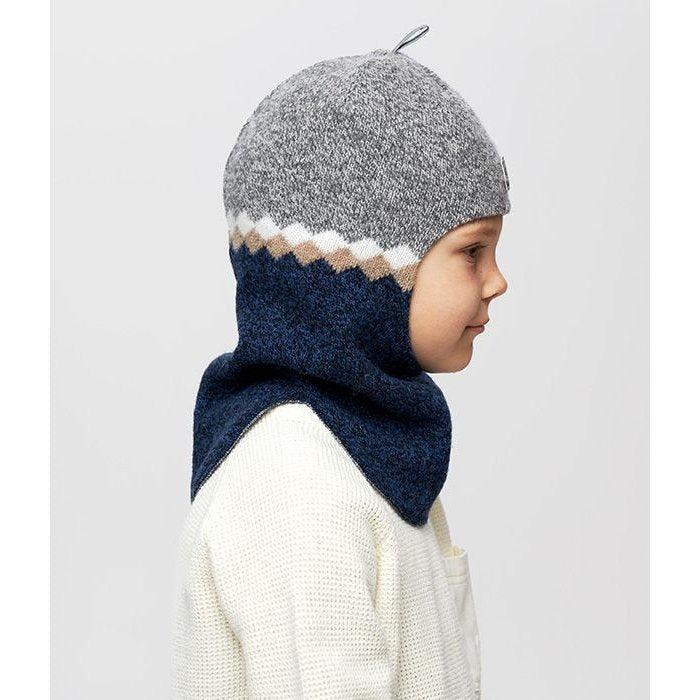10117 Boys’ Knitted Winter Balaclava – Soft Wool Blend with Geometric Stripe Design| Ages 18-30 Months, 5-6, 7-8 Years | Sizes 50–52, 54-55, 55-56  | Up to –10°C