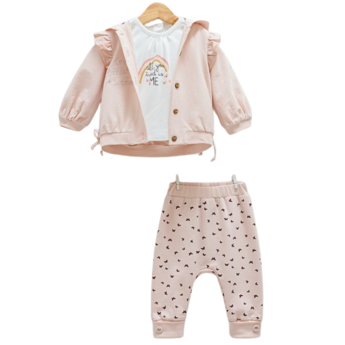 tracksuit hoodied for girl pink cotton