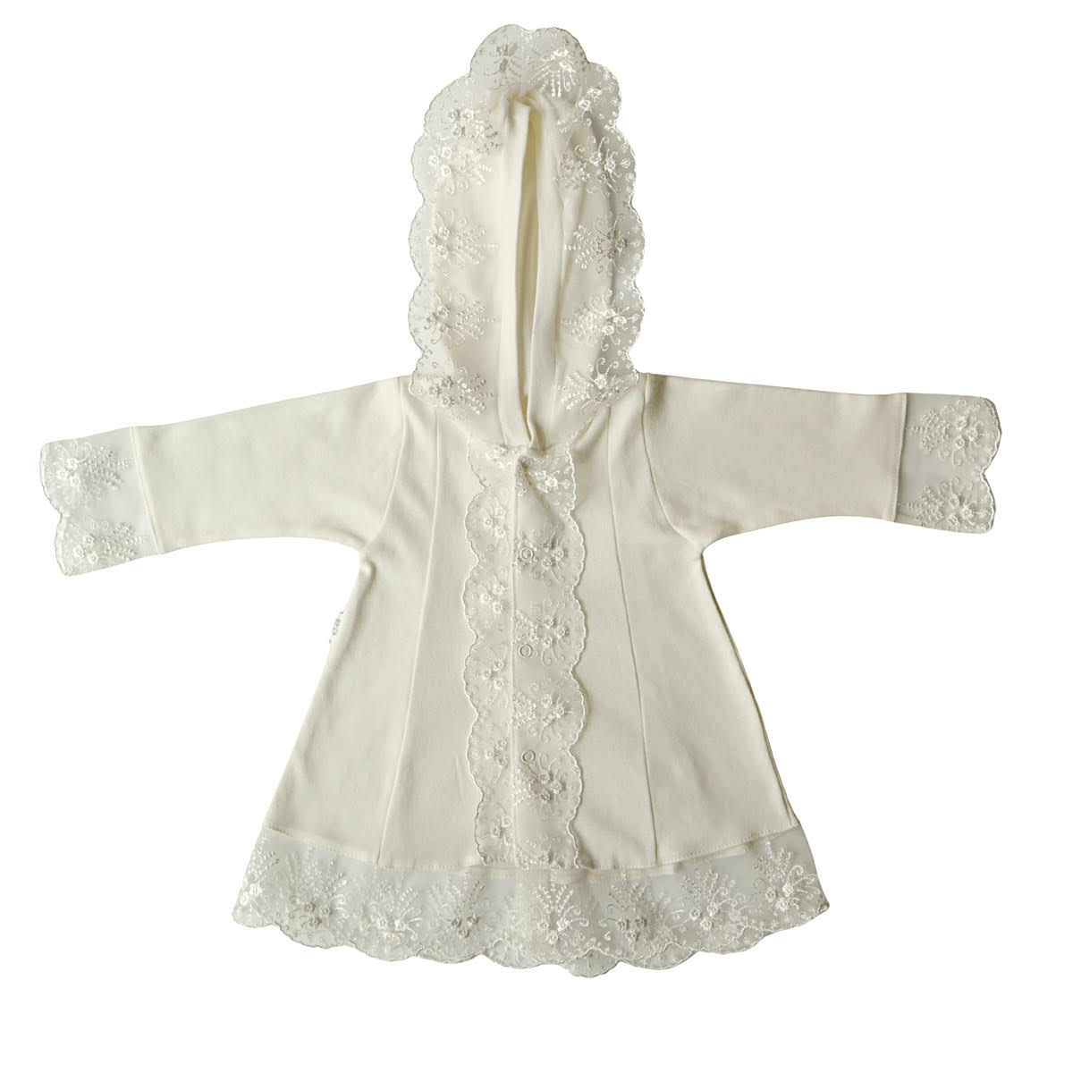 🕊 Christening Gown for Boys and Girls — White & Ivory | 100% Cotton with Lace | Ages 0–4 | Elegant Baptism Outfit