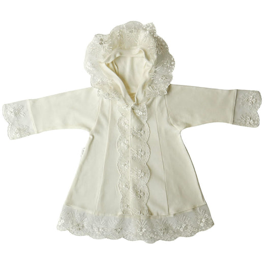🕊 Christening Gown for Boys and Girls — White & Ivory | 100% Cotton with Lace | Ages 0–4 | Elegant Baptism Outfit