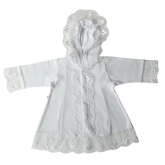 🕊 Christening Gown for Boys and Girls — White & Ivory | 100% Cotton with Lace | Ages 0–4 | Elegant Baptism Outfit