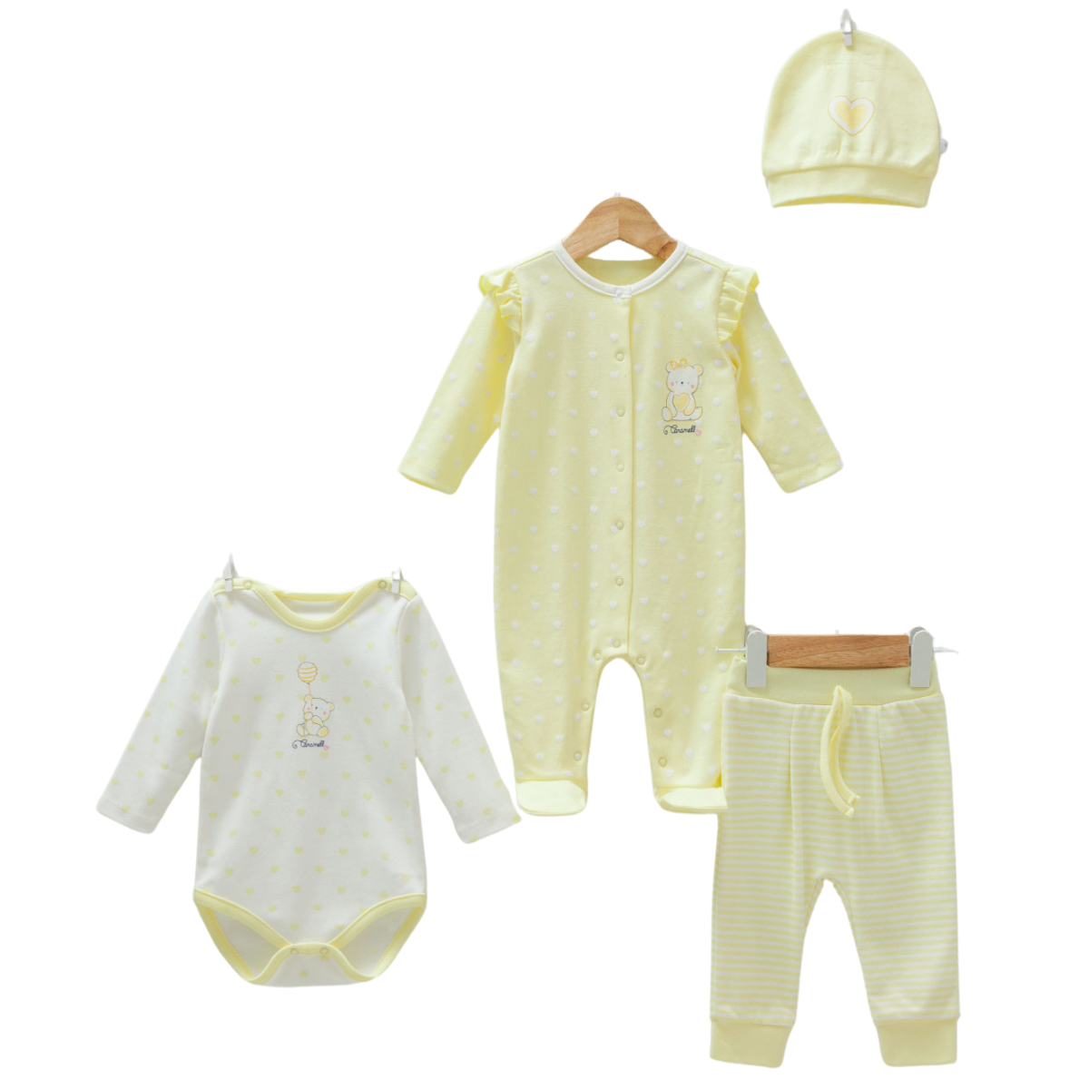 cotton soft yellow newborn set
